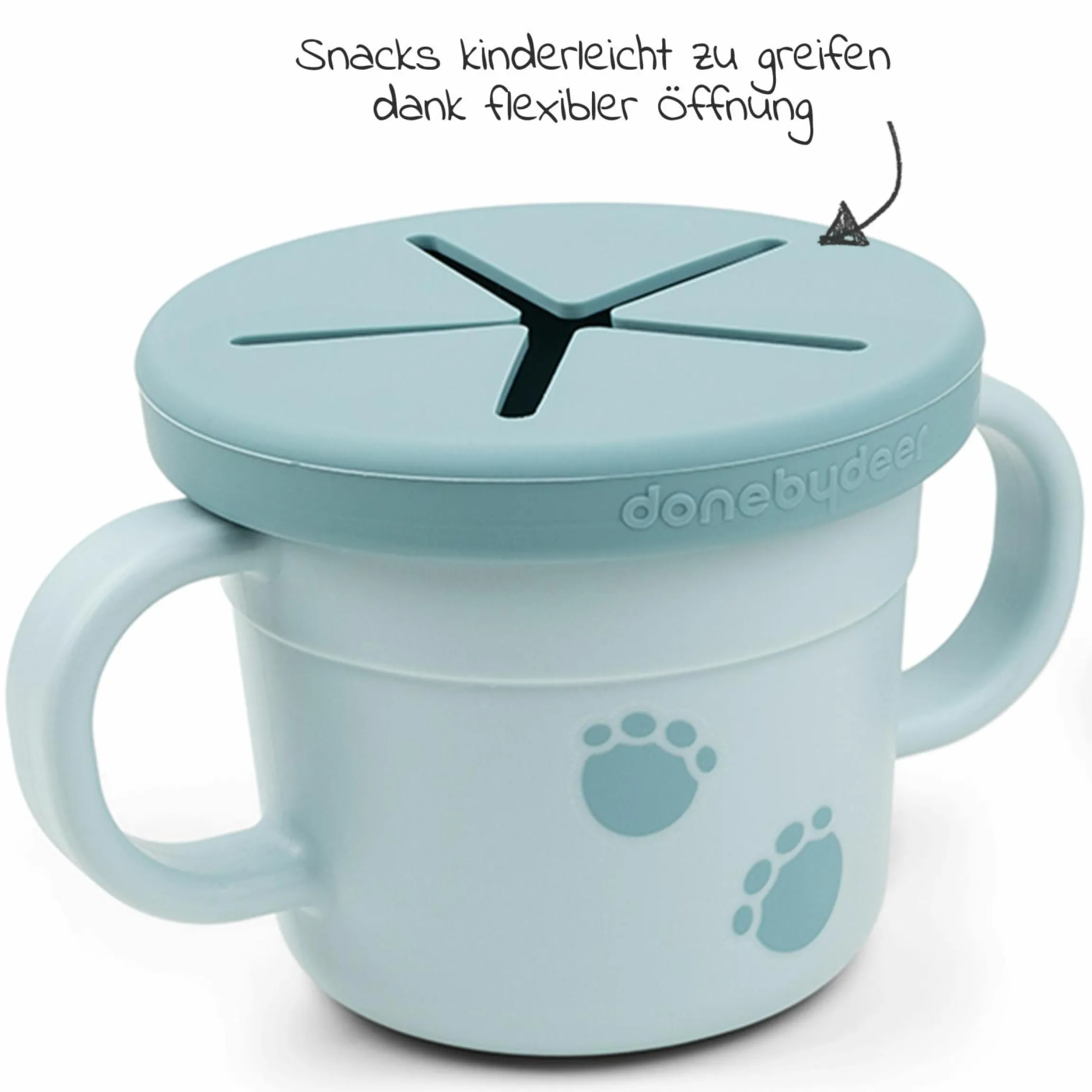 2in1 Schnabeltasse & Snackbecher Foodie - Elphee - Blau