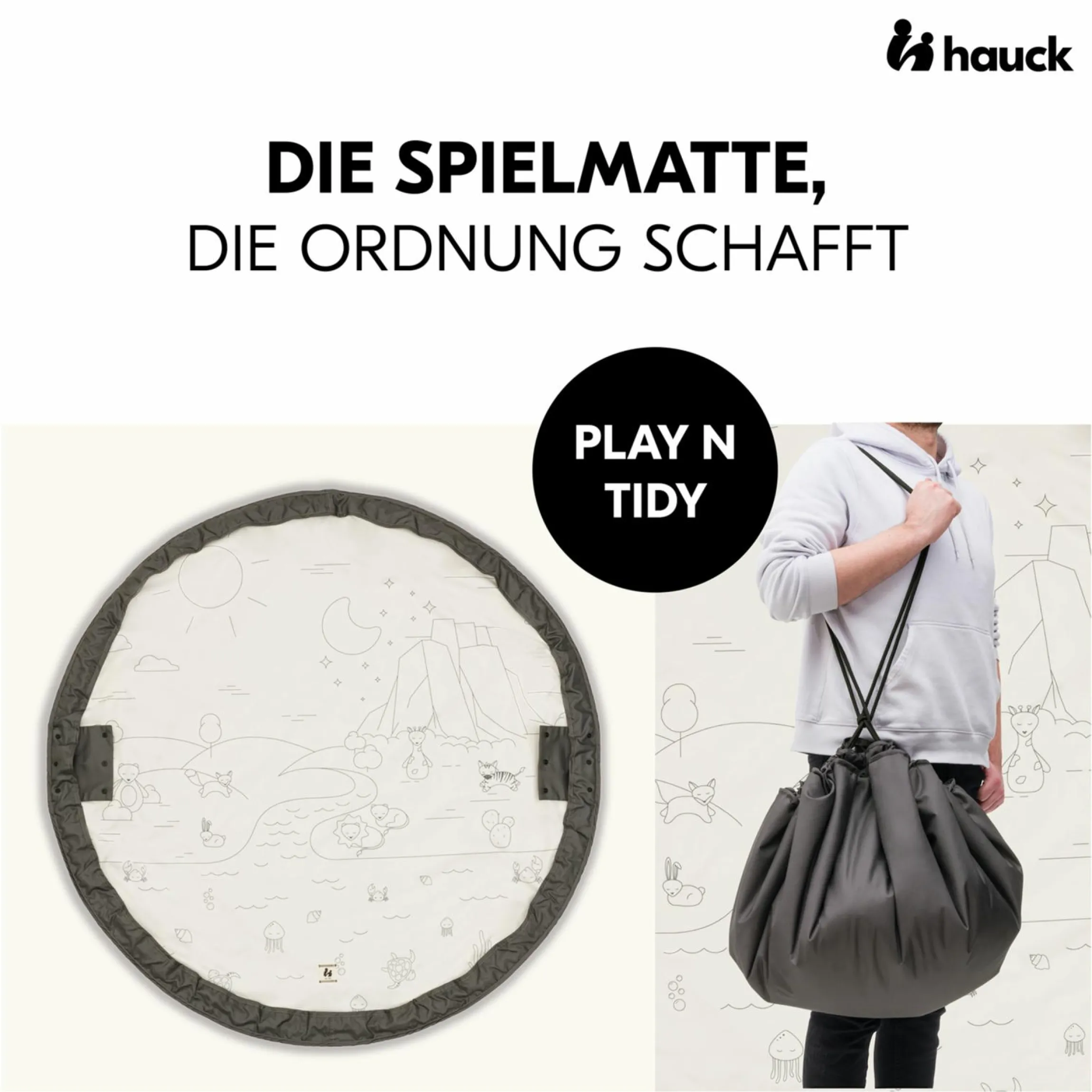 2in1 Spielmatte und Aufräumtasche Play N Tidy - Dark Grey