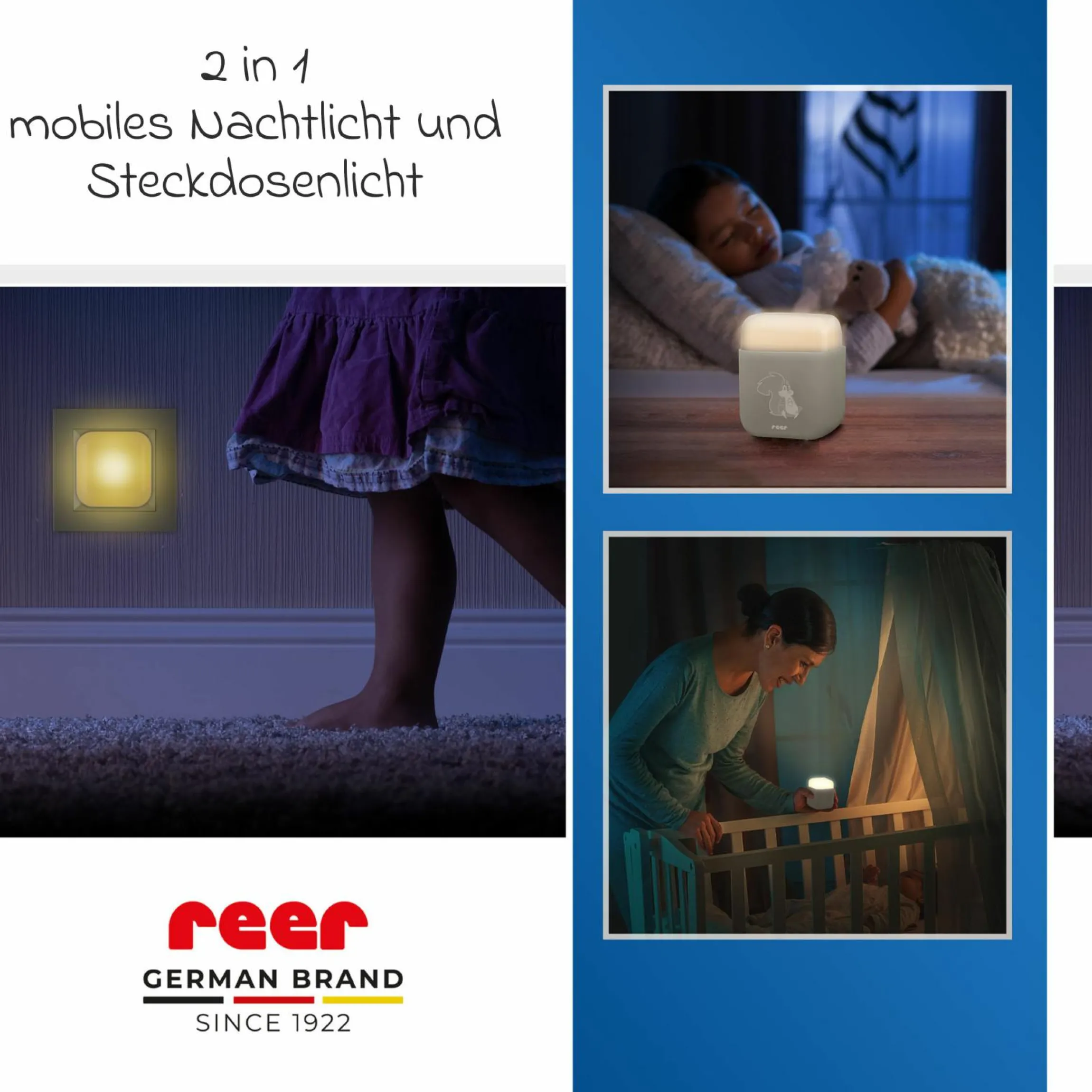 2in1 Steckdosen-Nachtlicht SleepLight mit energiesparende LED-Technologie - Creme