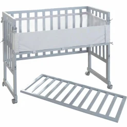 3in1 Stubenbett, Beistellbett, Bank & Matratze & Nestchen Roba Style - Silbergrau - Taupe