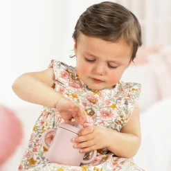 2in1 Trink- und Snackbecher mit Trinkhalm aus 100% lebensmittelechtes Silikon - Rosa