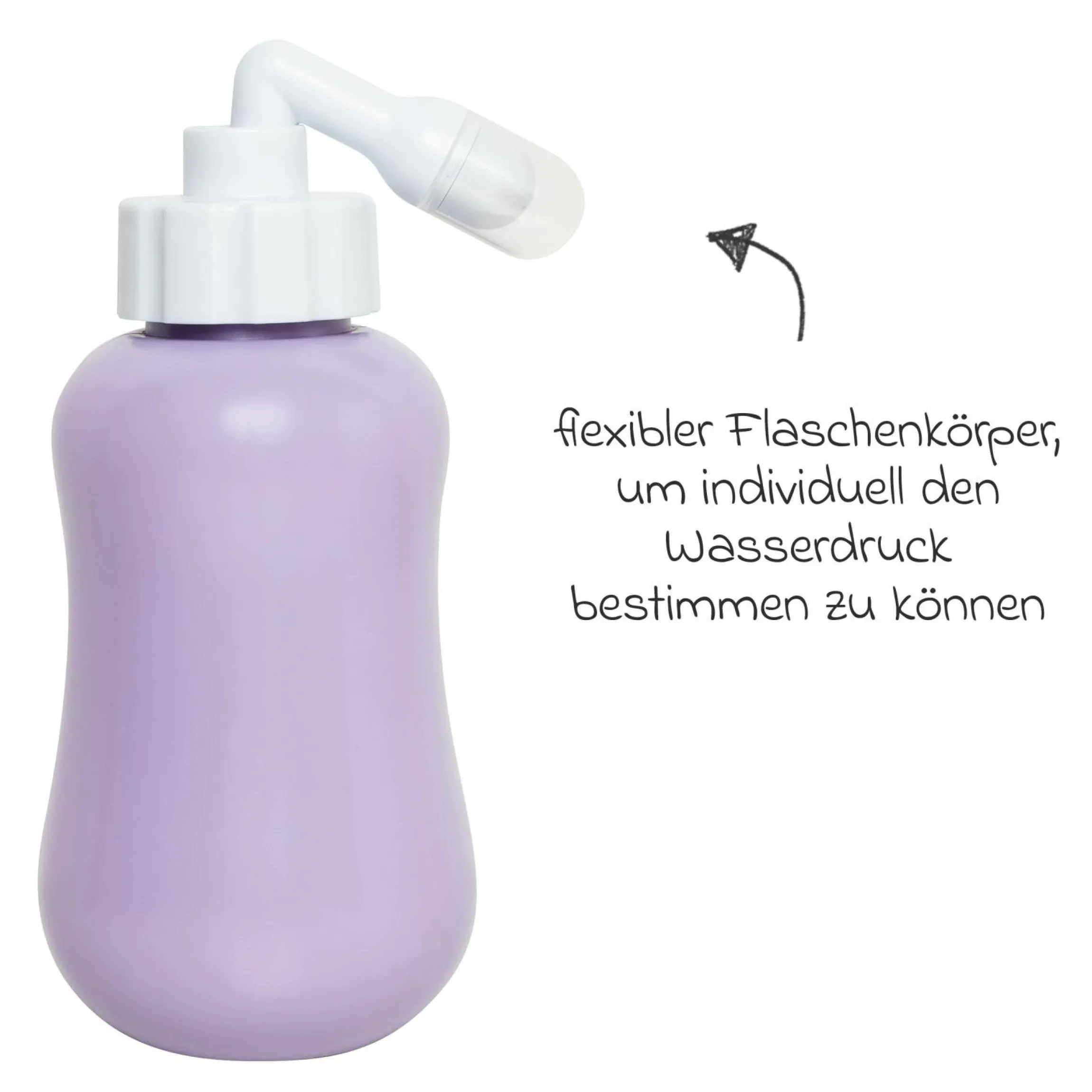 Intimdusche Mama 380 ml Füllmenge mit flexiblem Flaschekörper - Lila Weiß
