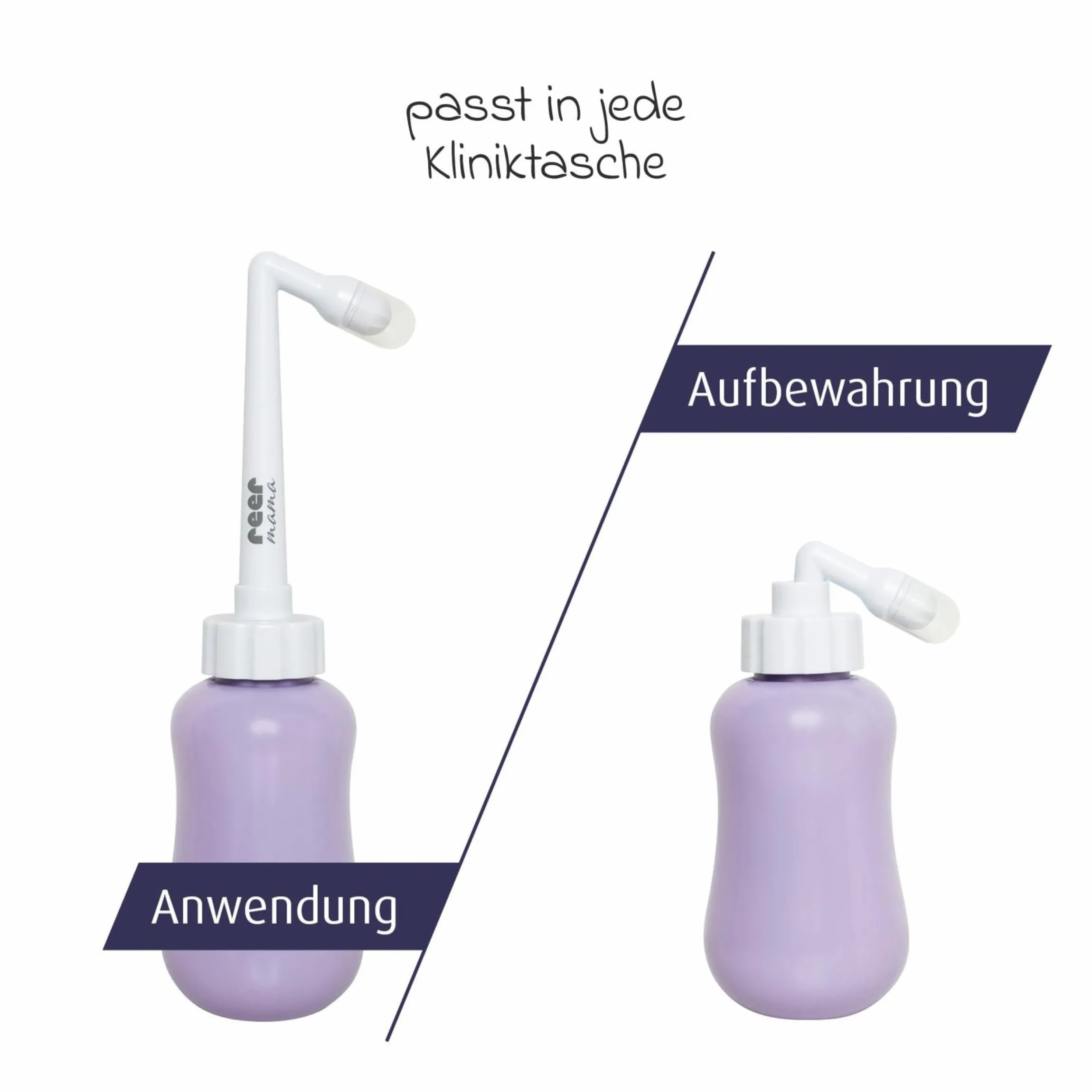 Intimdusche Mama 380 ml Füllmenge mit flexiblem Flaschekörper - Lila Weiß