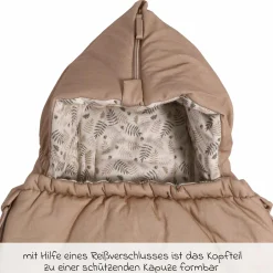 Jersey-Fußsack Small Hooded für Babyschalen und Babywannen - Butternut - Kollektion 2024