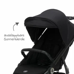 Jogger & Sportwagen Run bis 22 kg belastbar mit Lufträder, Knickschieber, Liegeposition & Handbremse - Schwarz Melange