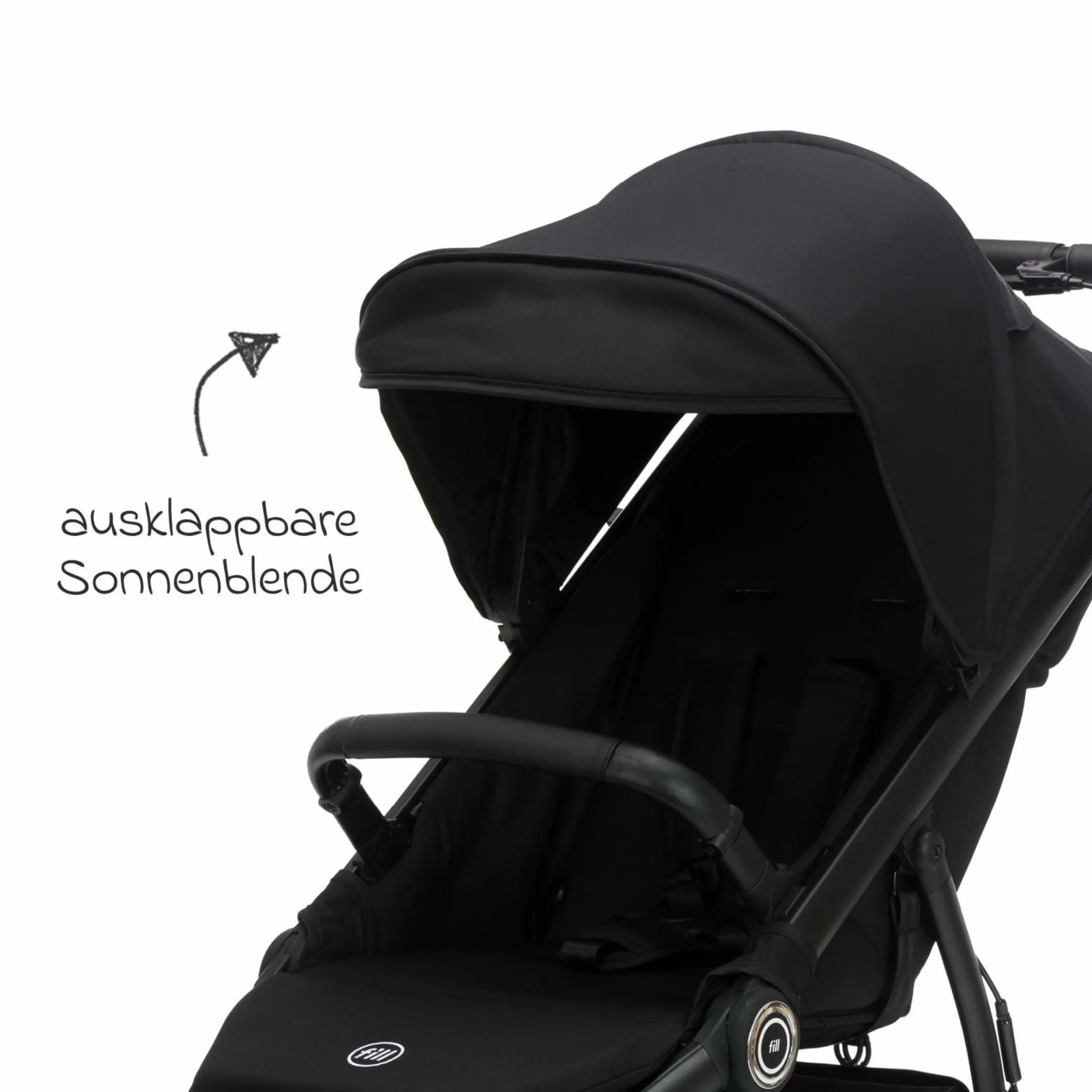 Jogger & Sportwagen Run bis 22 kg belastbar mit Lufträder, Knickschieber, Liegeposition & Handbremse - Schwarz Melange
