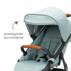Jogger & Sportwagen Run mit Babywanne bis 22 kg belastbar mit Lufträder, Knickschieber, Liegeposition & Handbremse - Salbei Melange
