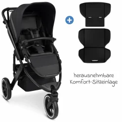 Jogger & Sportwagen Salsa 5 Run mit Sportzulassung, Luftbereifung, Sitzeinlage und Handbremse - Pure - Coal - Kollektion 2025