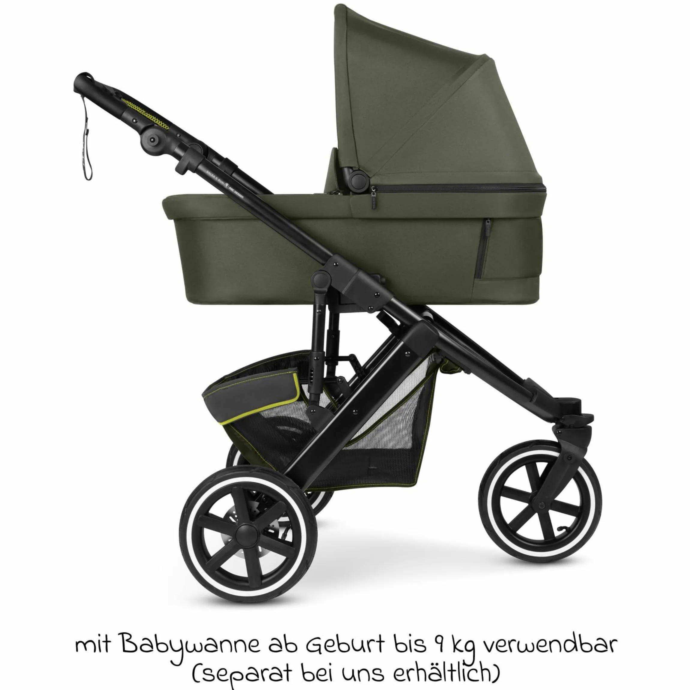 Jogger & Sportwagen Salsa 5 Run mit Sportzulassung, Luftbereifung, Sitzeinlage und Handbremse - Pure - Avocado - Kollektion 2025