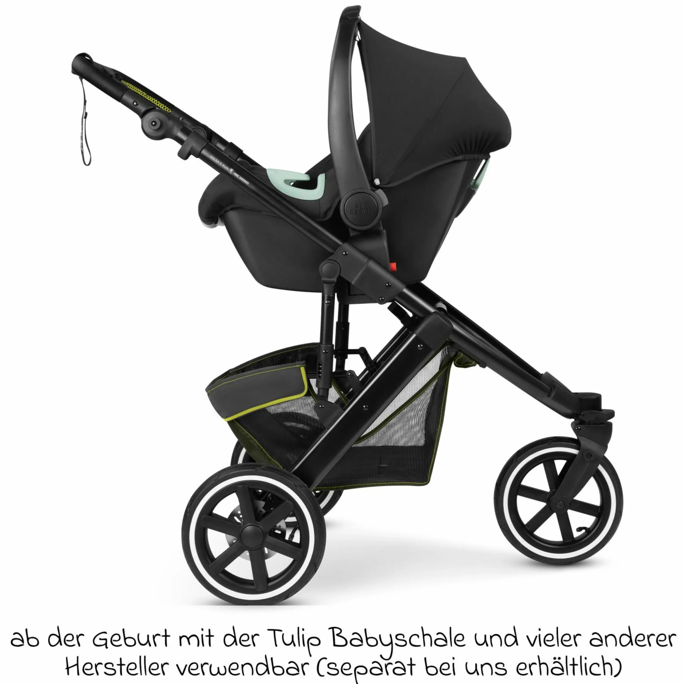 Jogger & Sportwagen Salsa 5 Run mit Sportzulassung, Luftbereifung, Sitzeinlage und Handbremse - Pure - Avocado - Kollektion 2025