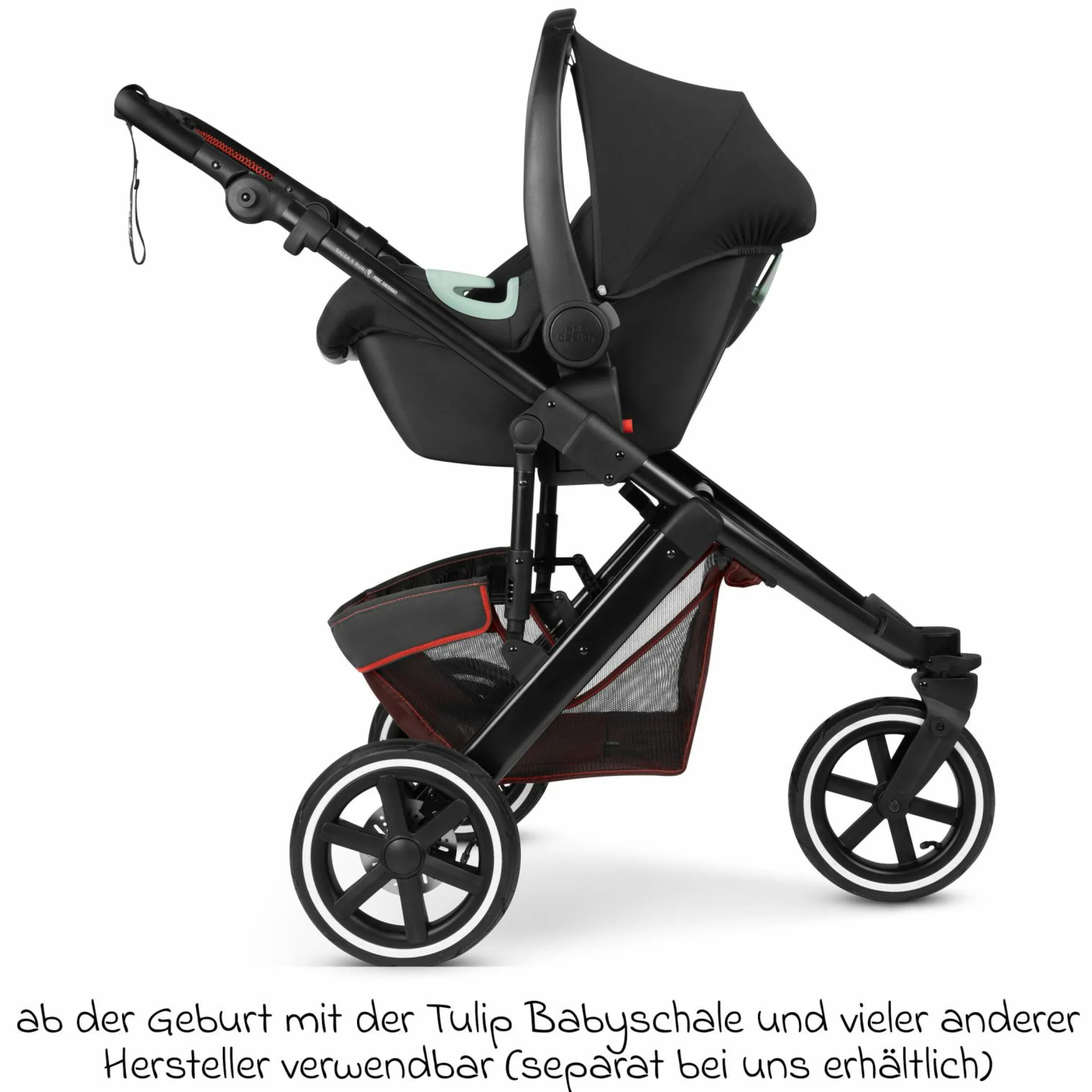 Jogger & Sportwagen Salsa 5 Run mit Sportzulassung, Luftbereifung, Sitzeinlage und Handbremse - Umbra - Kollektion 2025