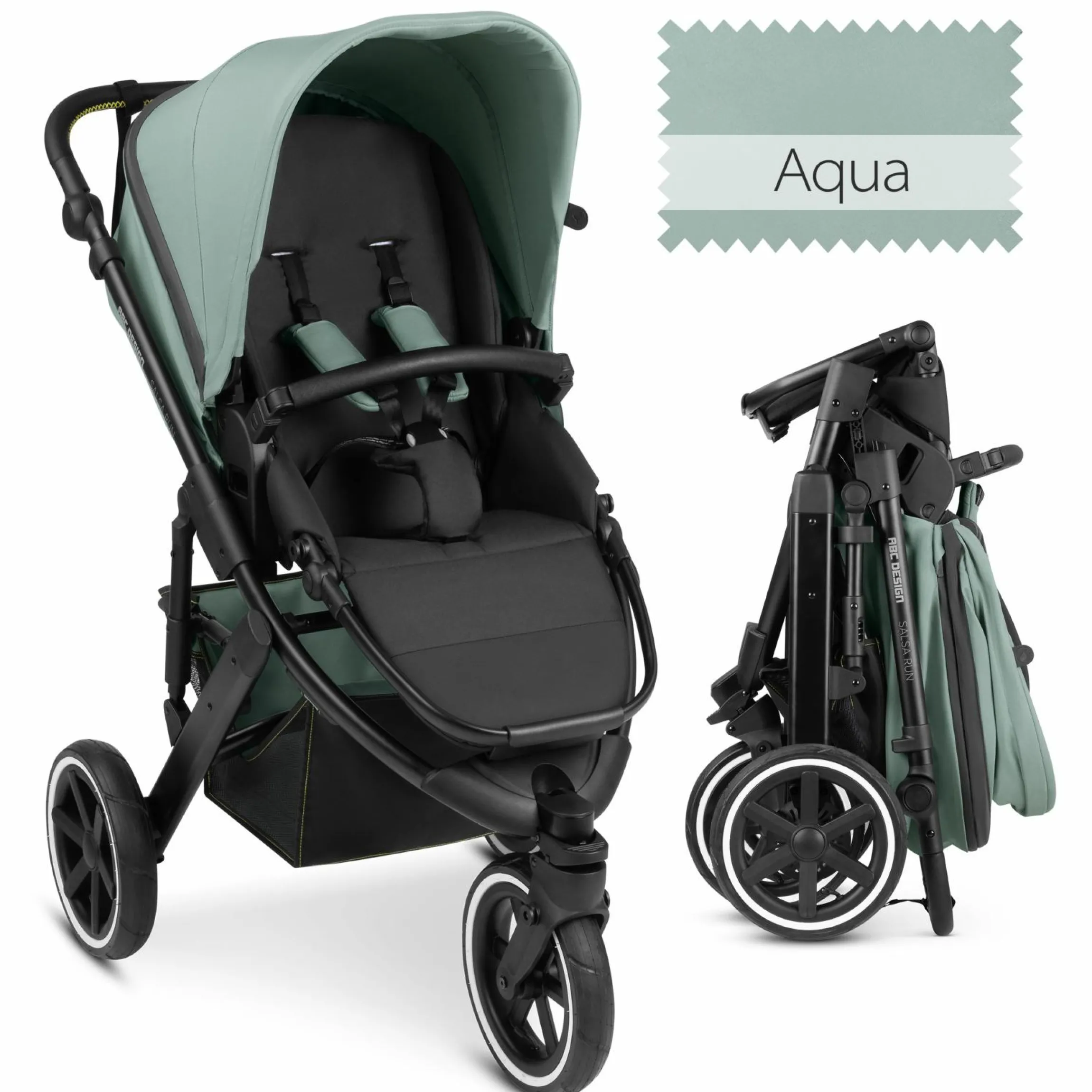 Jogger Salsa Run - Runner mit Sportzulassung, Luftbereifung und Handbremse - Aqua - Kollektion 2024
