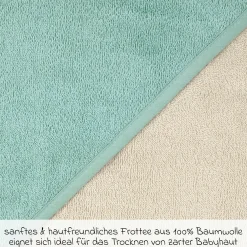 Kapuzenbadetuch 100 x 100 cm - Greige Eisblau