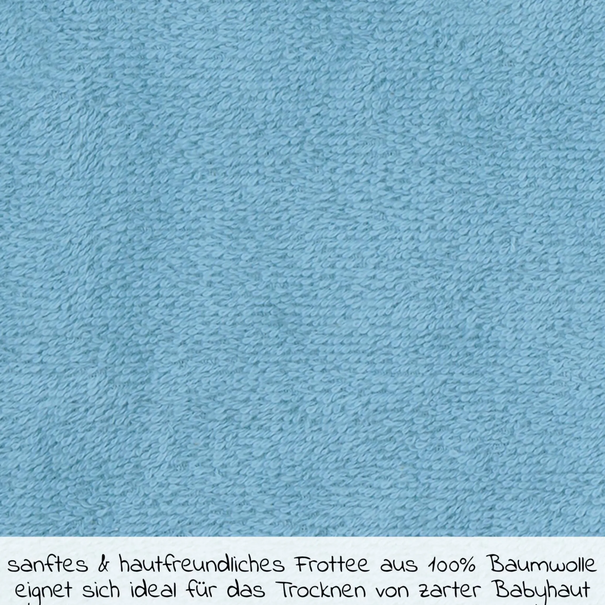 Kapuzenbadetuch 80 x 80 cm - Stickerei Pinguine - Eisblau