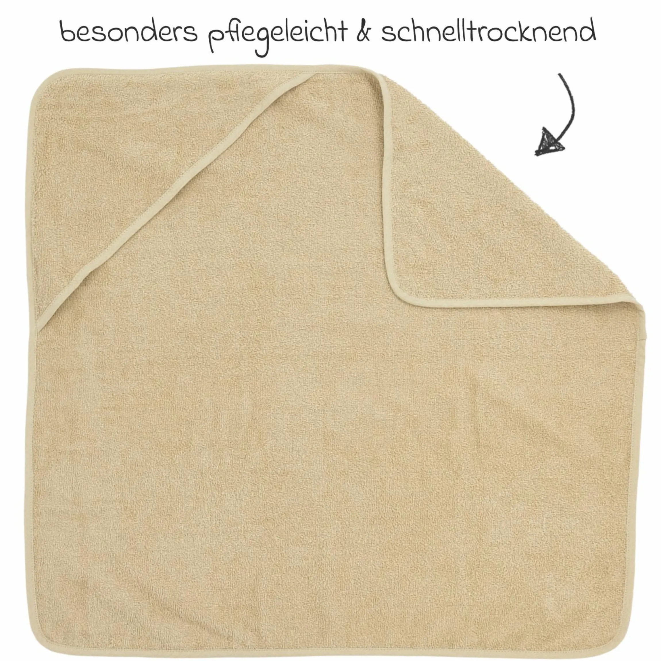 Kapuzenbadetuch 75 x 75 cm - Sand