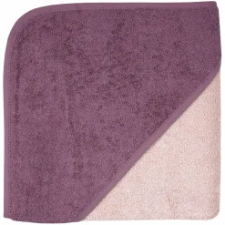 Kapuzenbadetuch 80 x 80 cm - Uni Altrosa Mauve