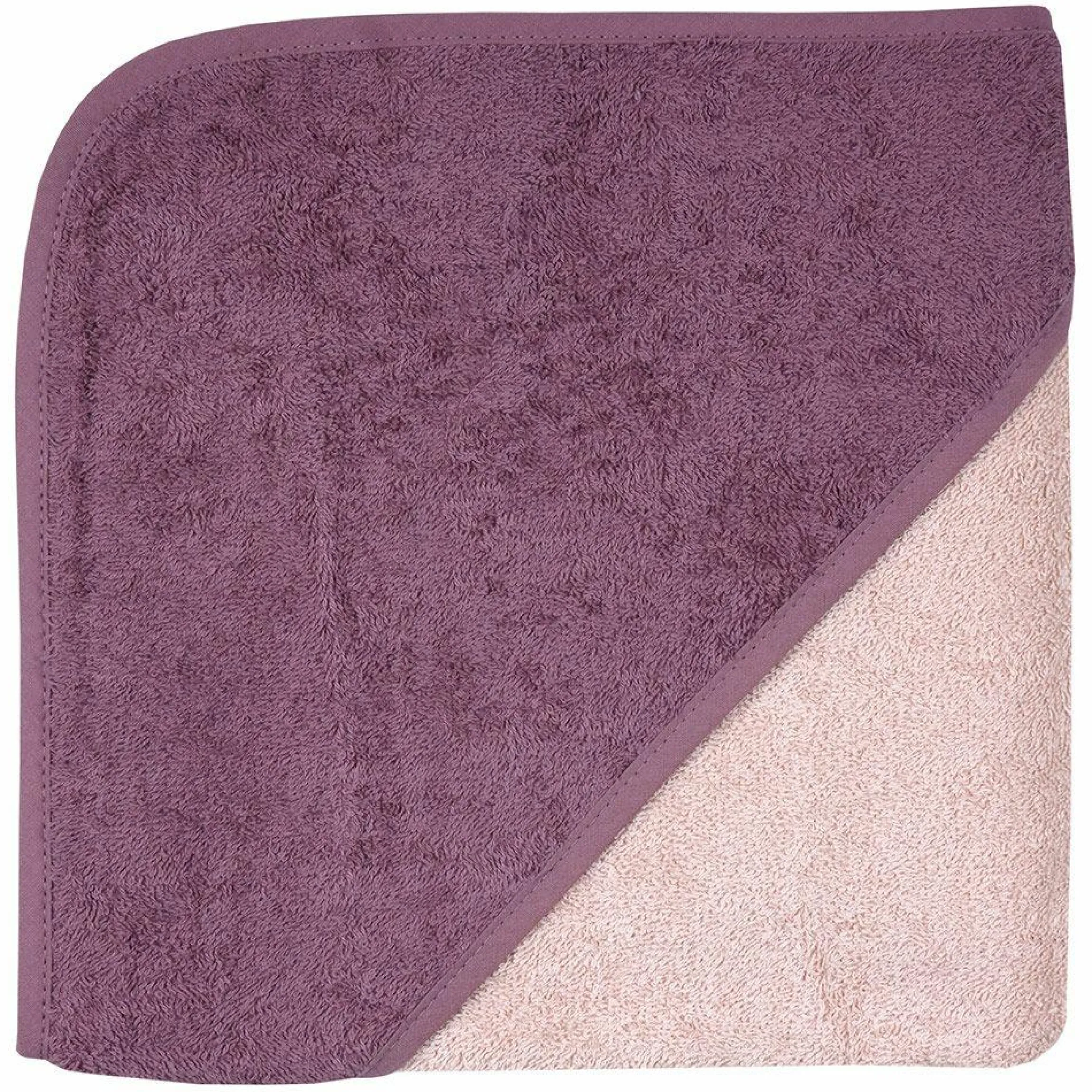 Kapuzenbadetuch 80 x 80 cm - Uni Altrosa Mauve