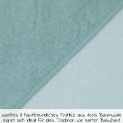 Kapuzenbadetuch 100 x 100 cm - Uni Mint Eisblau