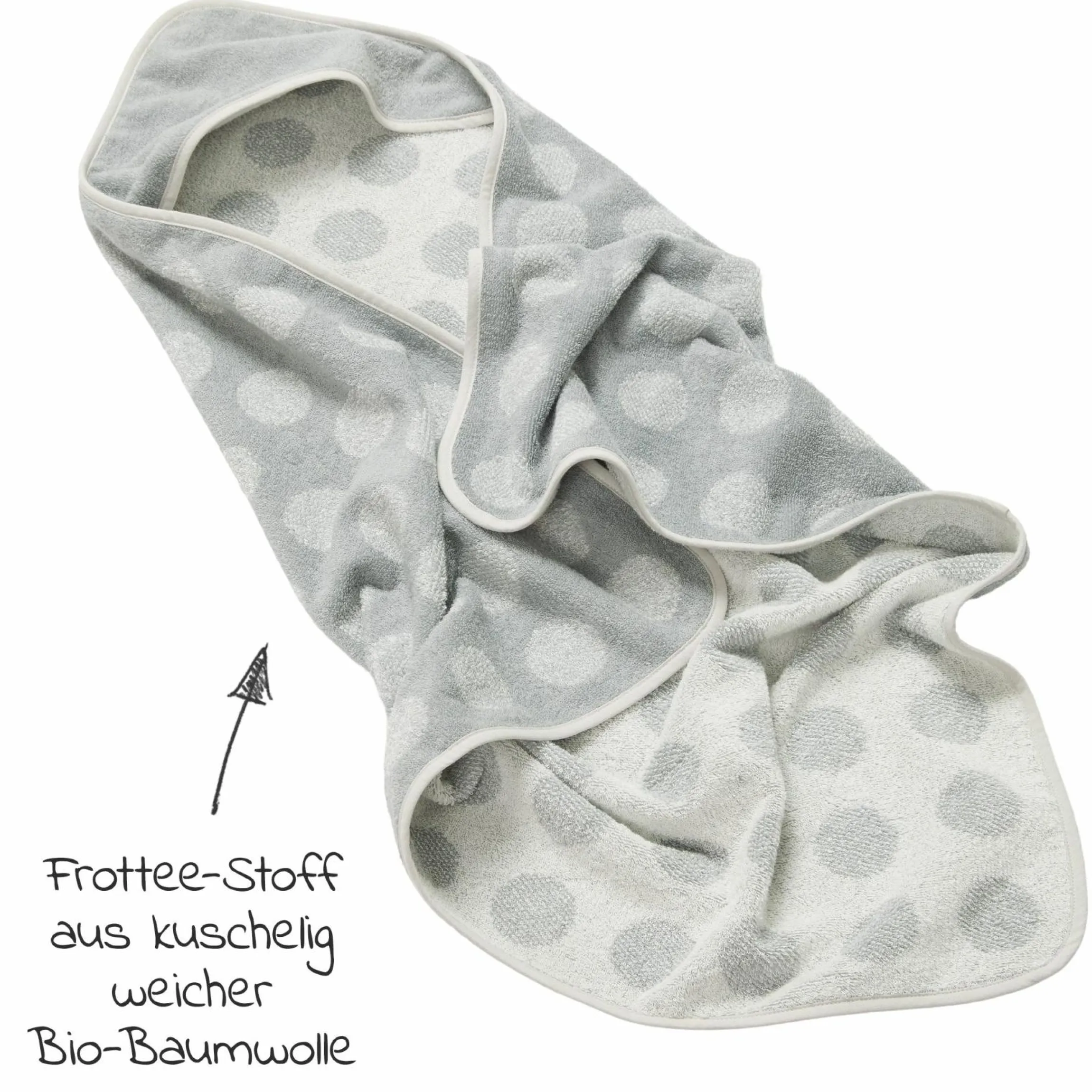 Kapuzen-Badetuch Hoodie aus Bio-Baumwolle - Organic - Cool Grey