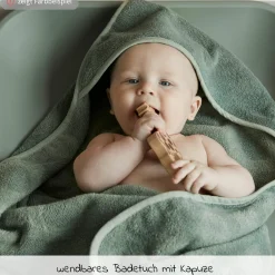 Kapuzen-Badetuch Hoodie aus Bio-Baumwolle - Organic - Cool Grey