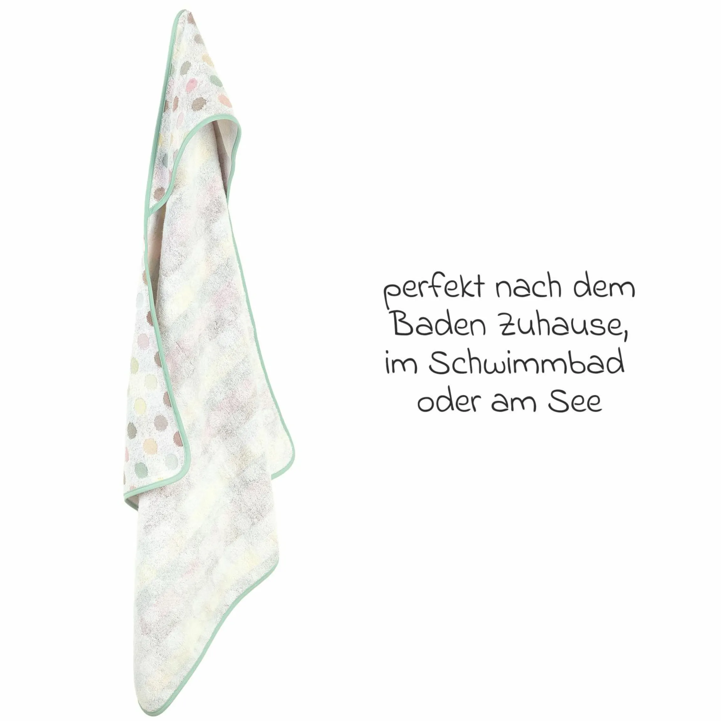 Kapuzenbadetuch Jaquard 80 x 80 cm - Dots - Colorful - Kollektion 2024