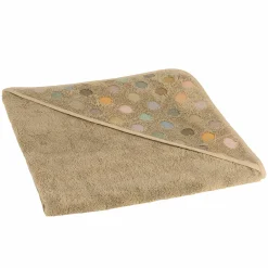Kapuzenbadetuch Jaquard 80 x 80 cm - Dots - Brown - Kollektion 2024