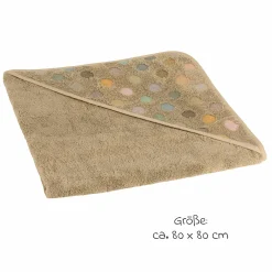 Kapuzenbadetuch Jaquard 80 x 80 cm - Dots - Brown - Kollektion 2024