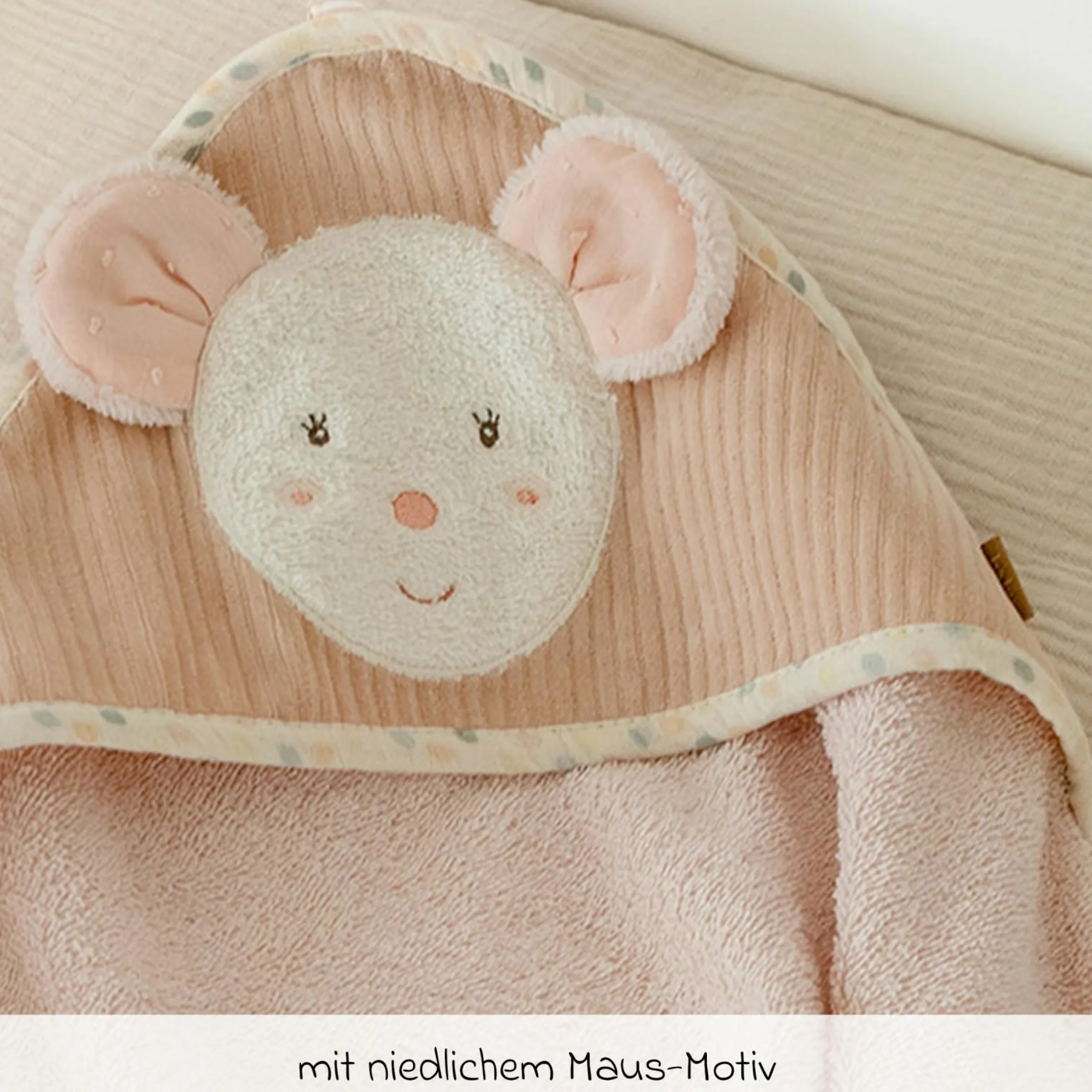 Kapuzenbadetuch Maus 80 x 80 cm - feehnland