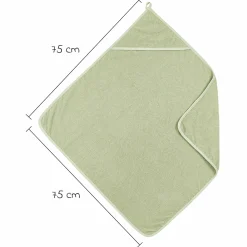 Kapuzenbadetuch Popcorn 75 x 75 cm - Soft Olive