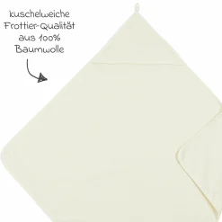 Kapuzenbadetuch Popcorn 75 x 75 cm - Naturel