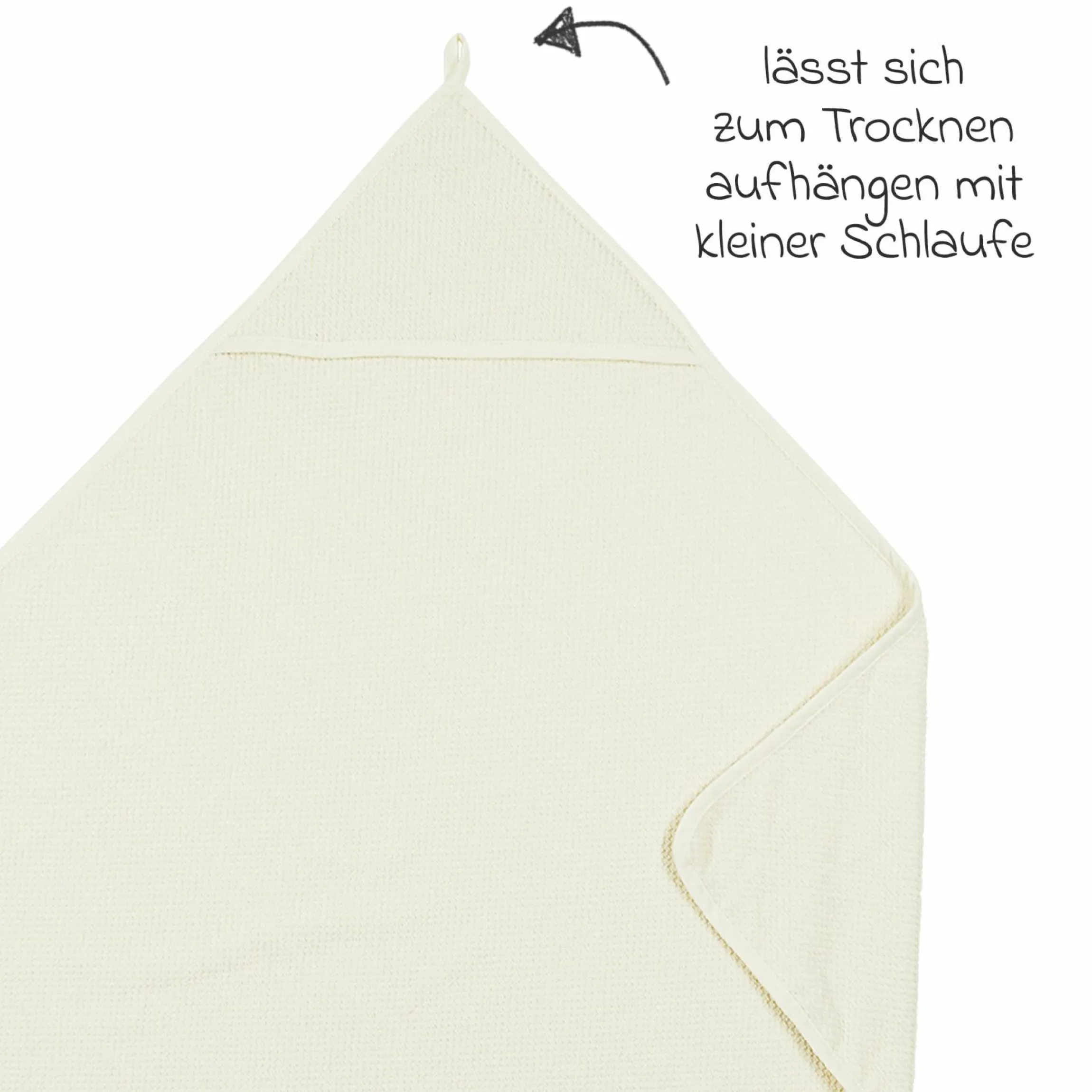 Kapuzenbadetuch Popcorn 75 x 75 cm - Naturel