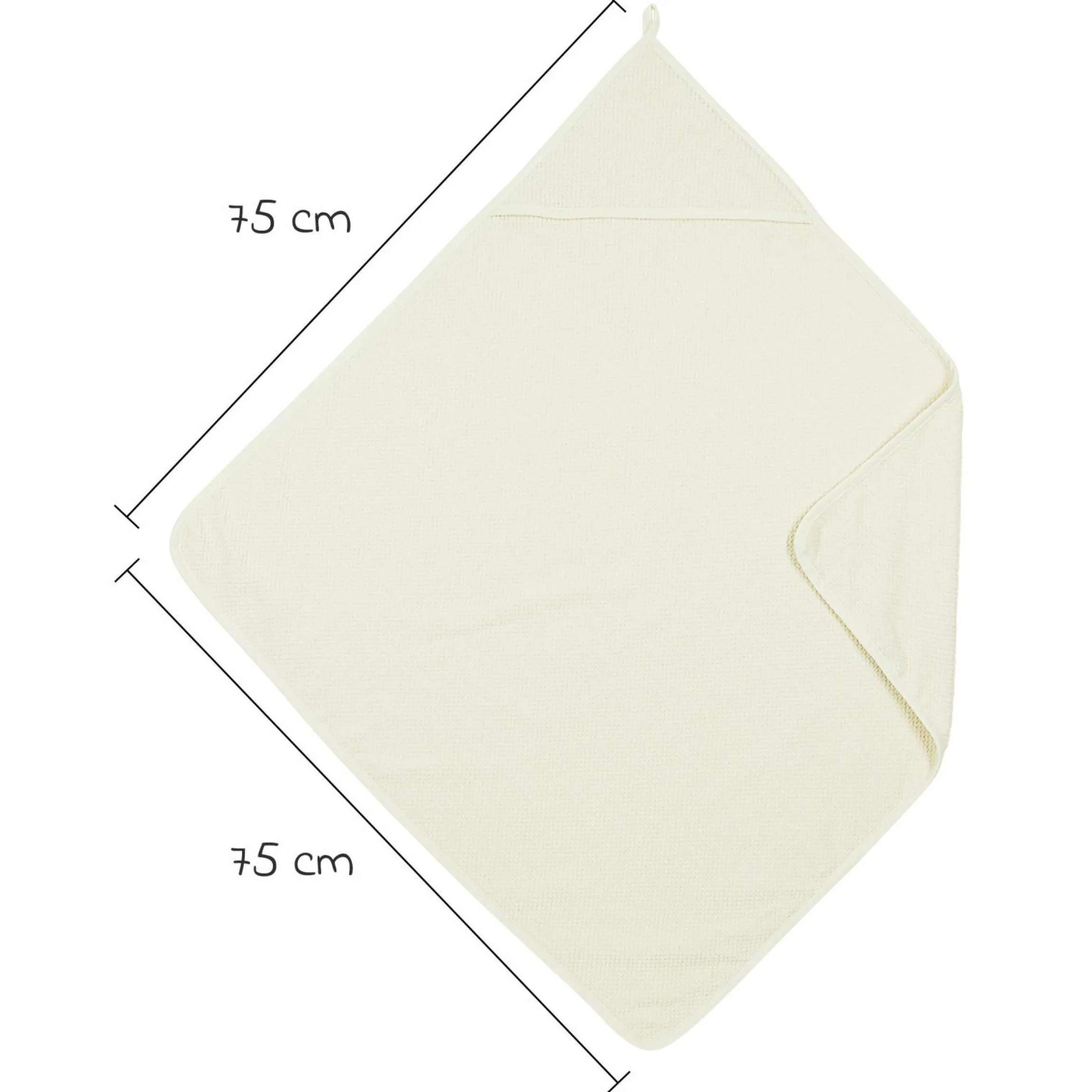 Kapuzenbadetuch Popcorn 75 x 75 cm - Naturel