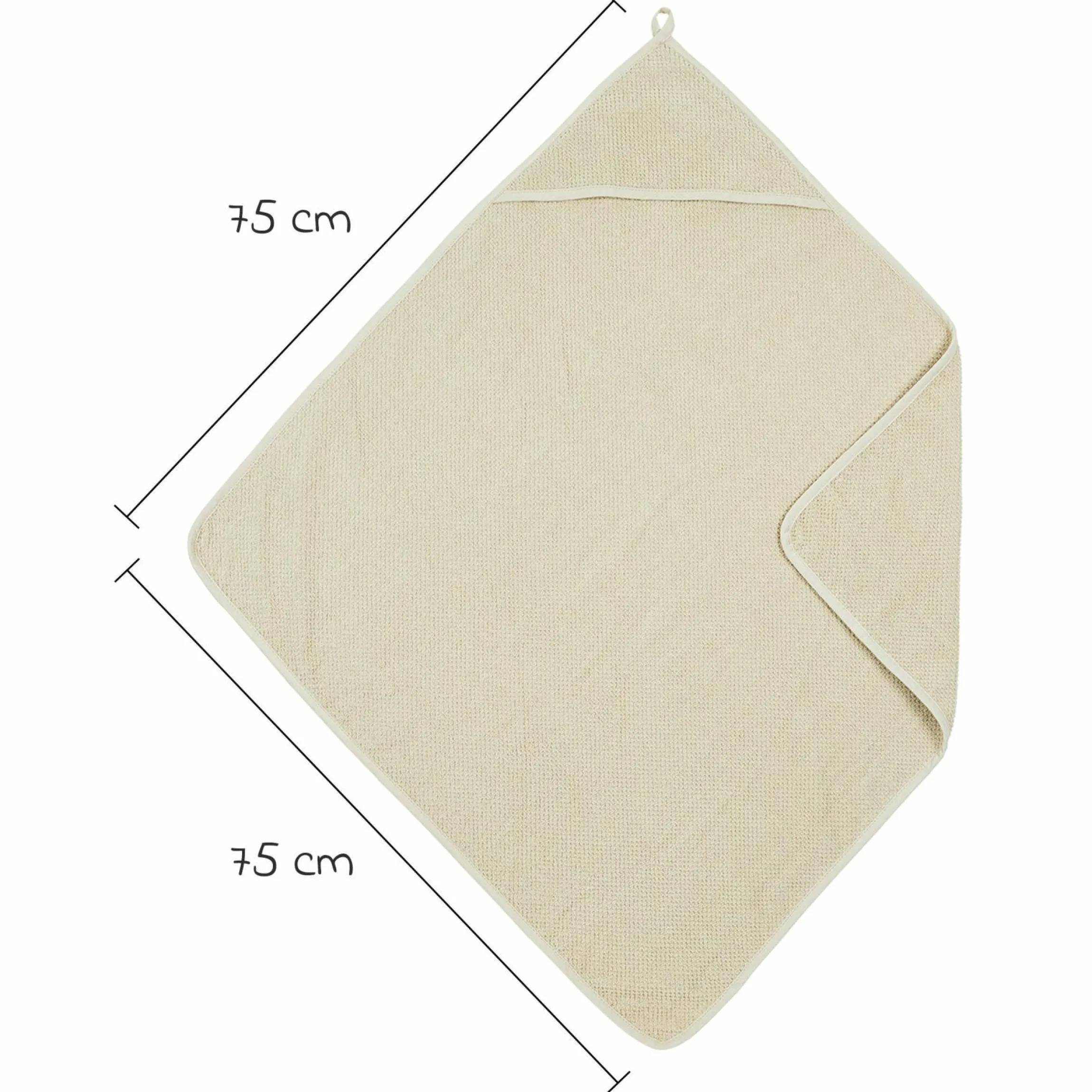 Kapuzenbadetuch Popcorn 75 x 75 cm - Soft Sand