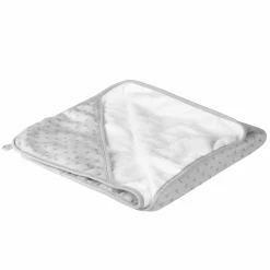 Kapuzenhandtuch aus 100% Organic Bio-Baumwolle GOTS 80 x 80 cm - Lil Planet - Grau