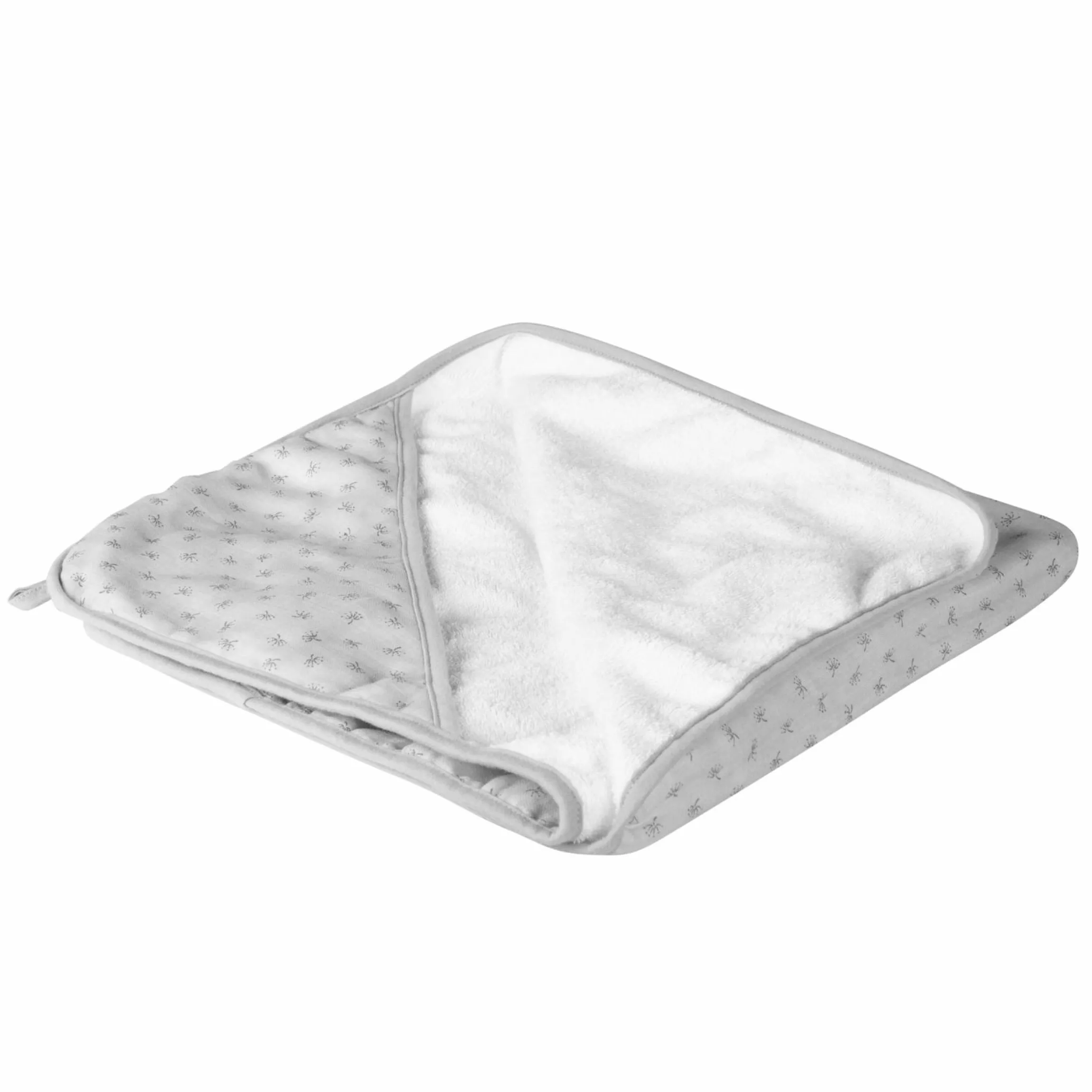 Kapuzenhandtuch aus 100% Organic Bio-Baumwolle GOTS 80 x 80 cm - Lil Planet - Grau