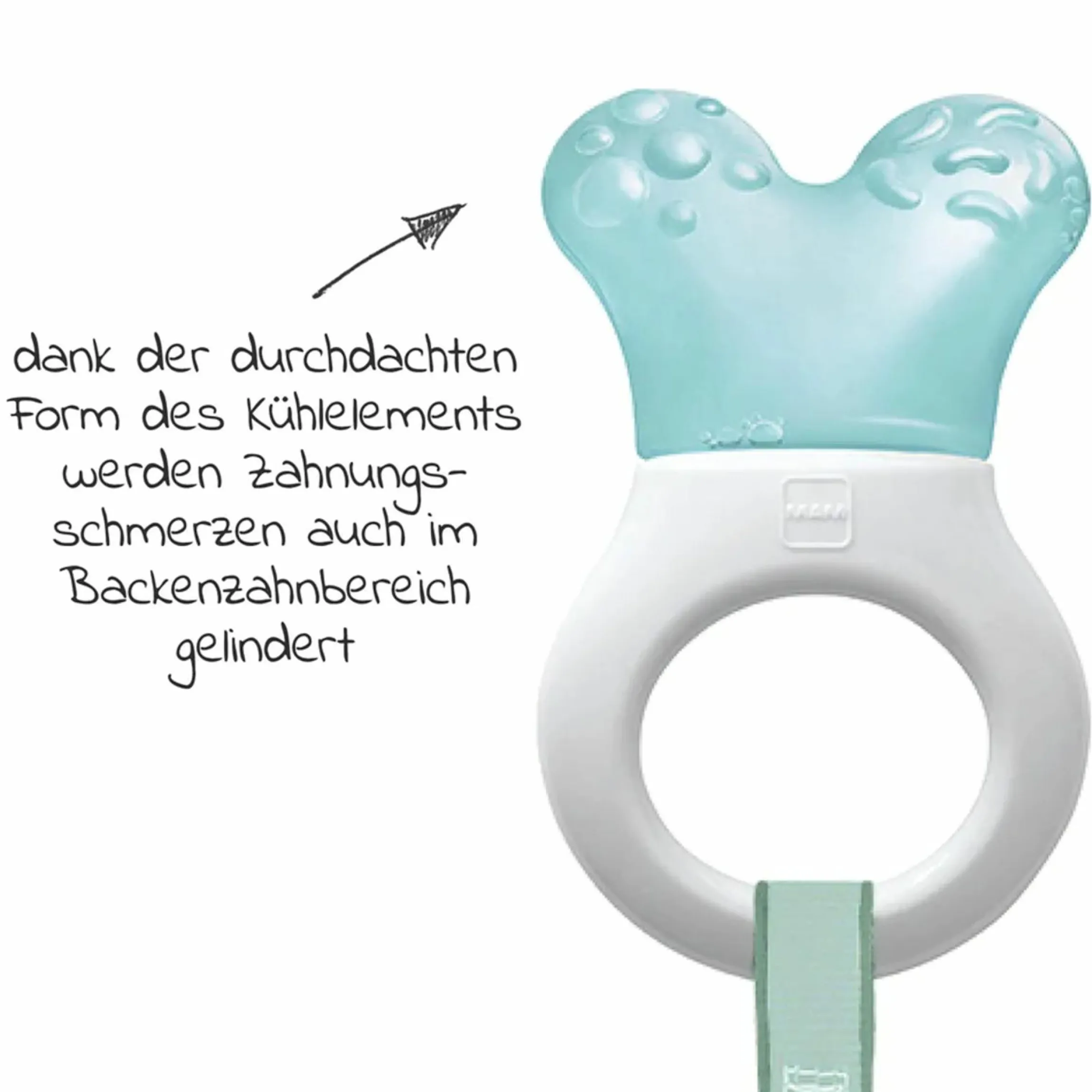 Kühl-Beißring Mini Cooler & Clip - Türkis