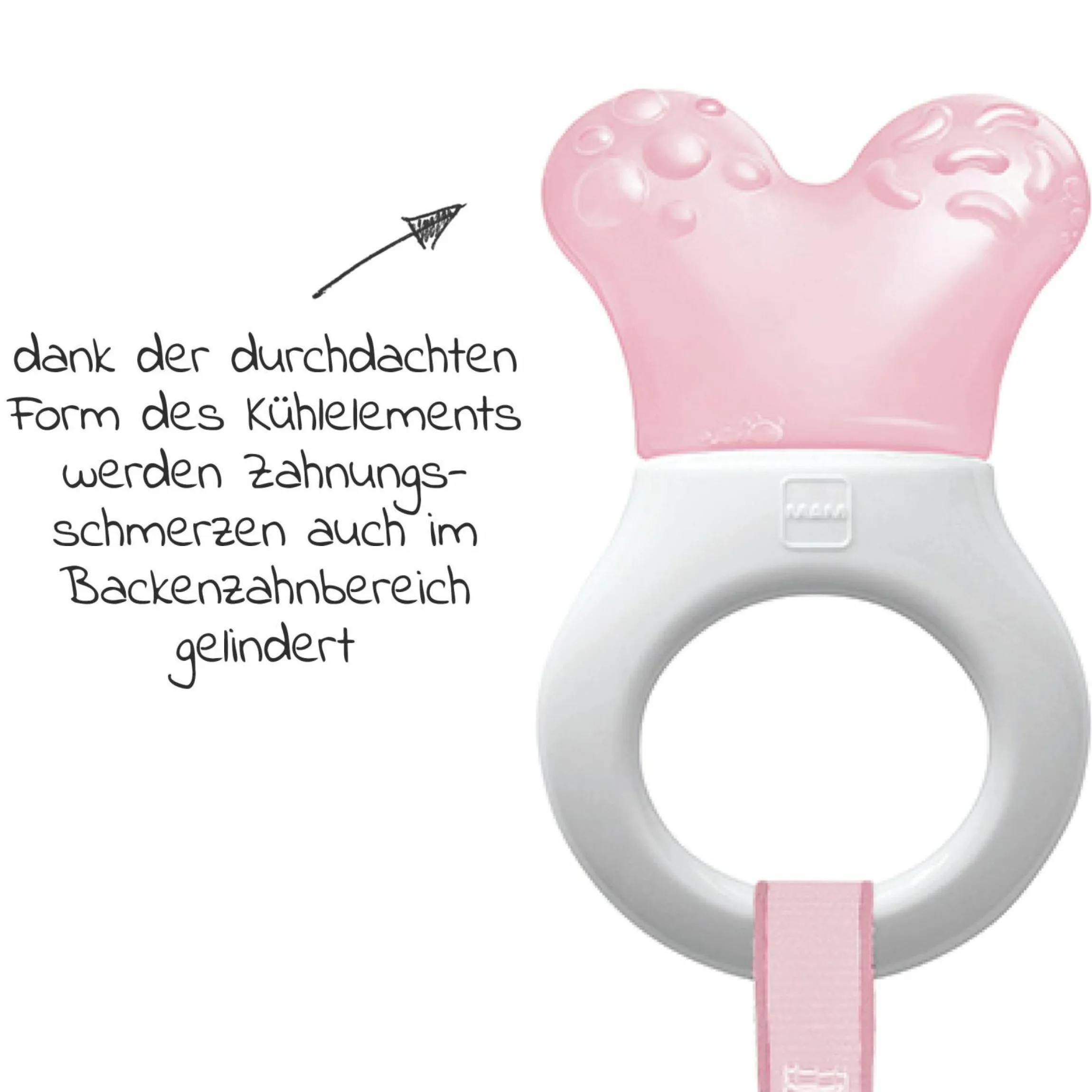 Kühl-Beißring Mini Cooler & Clip - Rosa