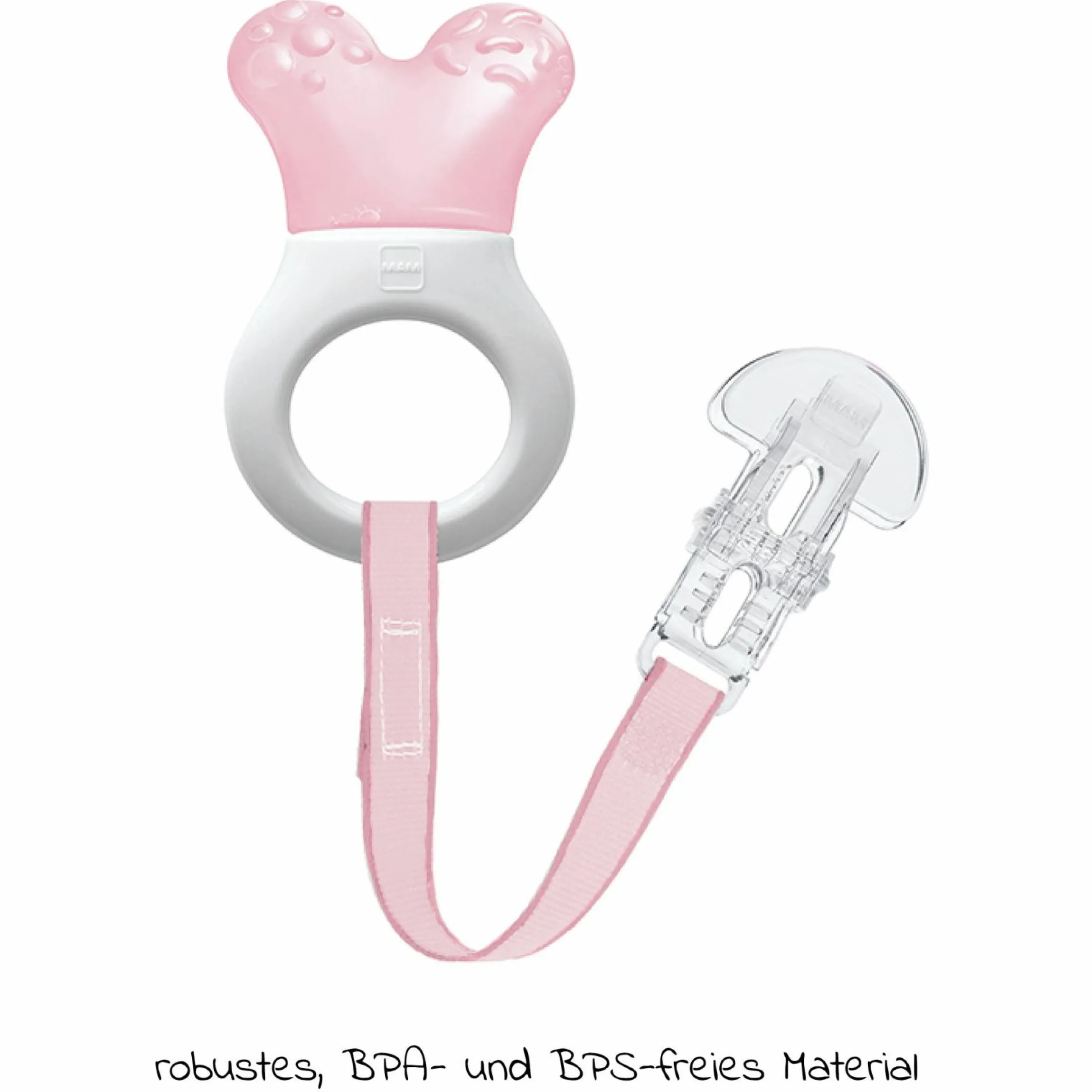 Kühl-Beißring Mini Cooler & Clip - Rosa