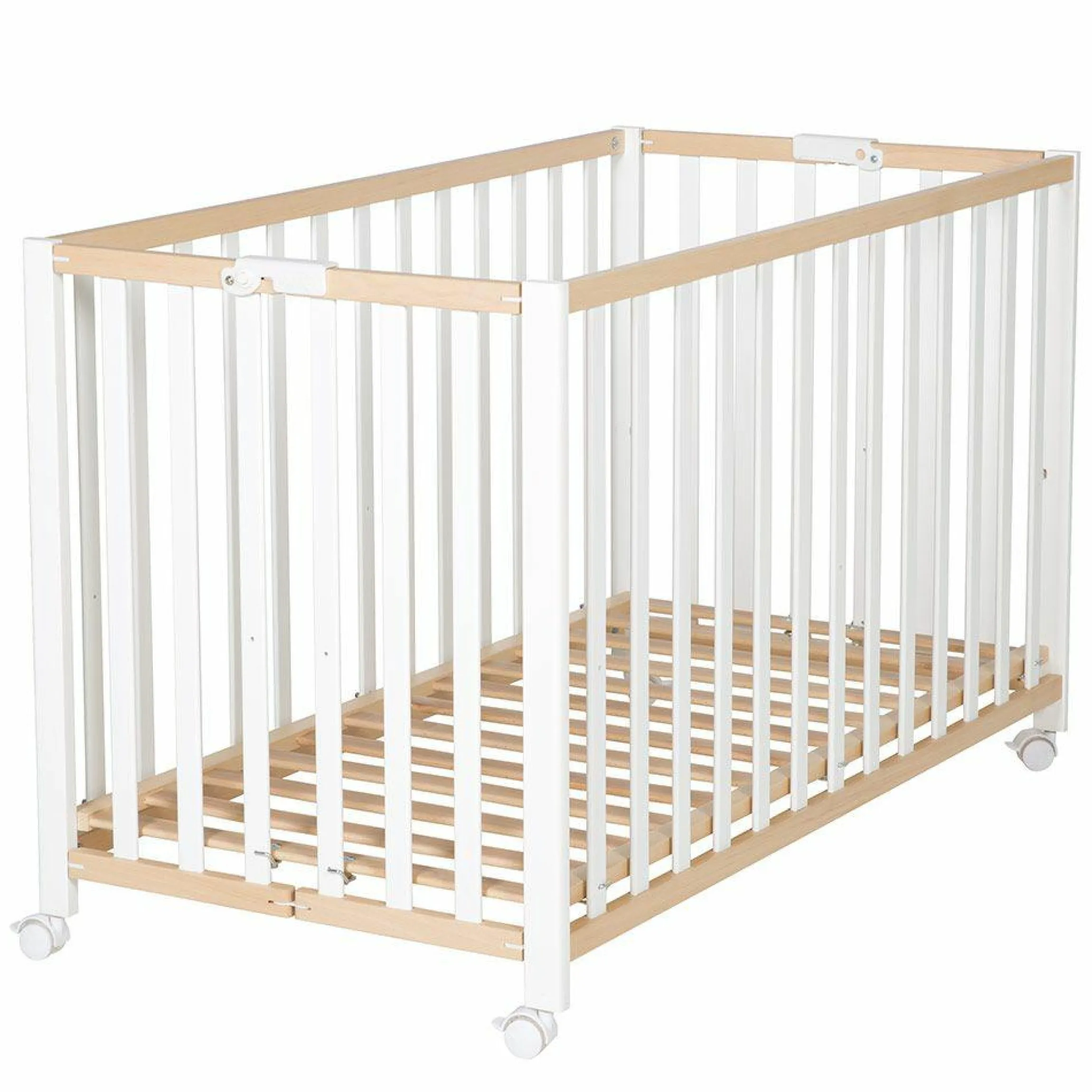 Kinderbett Bio Buche Bicolor Fold Up klappbar 60 x 120 cm