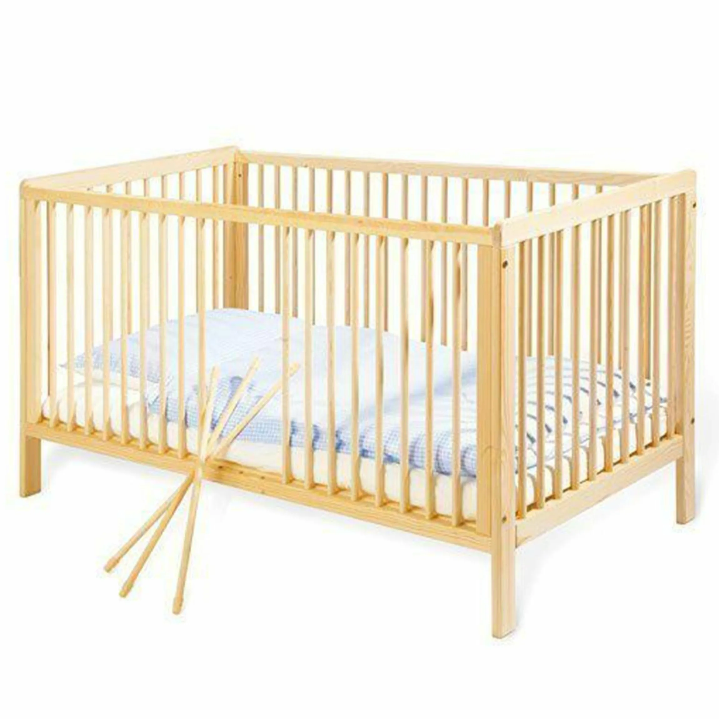 Kinderbett Hanna 70 x 140 cm - Buche massiv unbehandelt