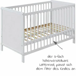 Kinderbett Sina Kiefer 60 x 120 cm - Weiß
