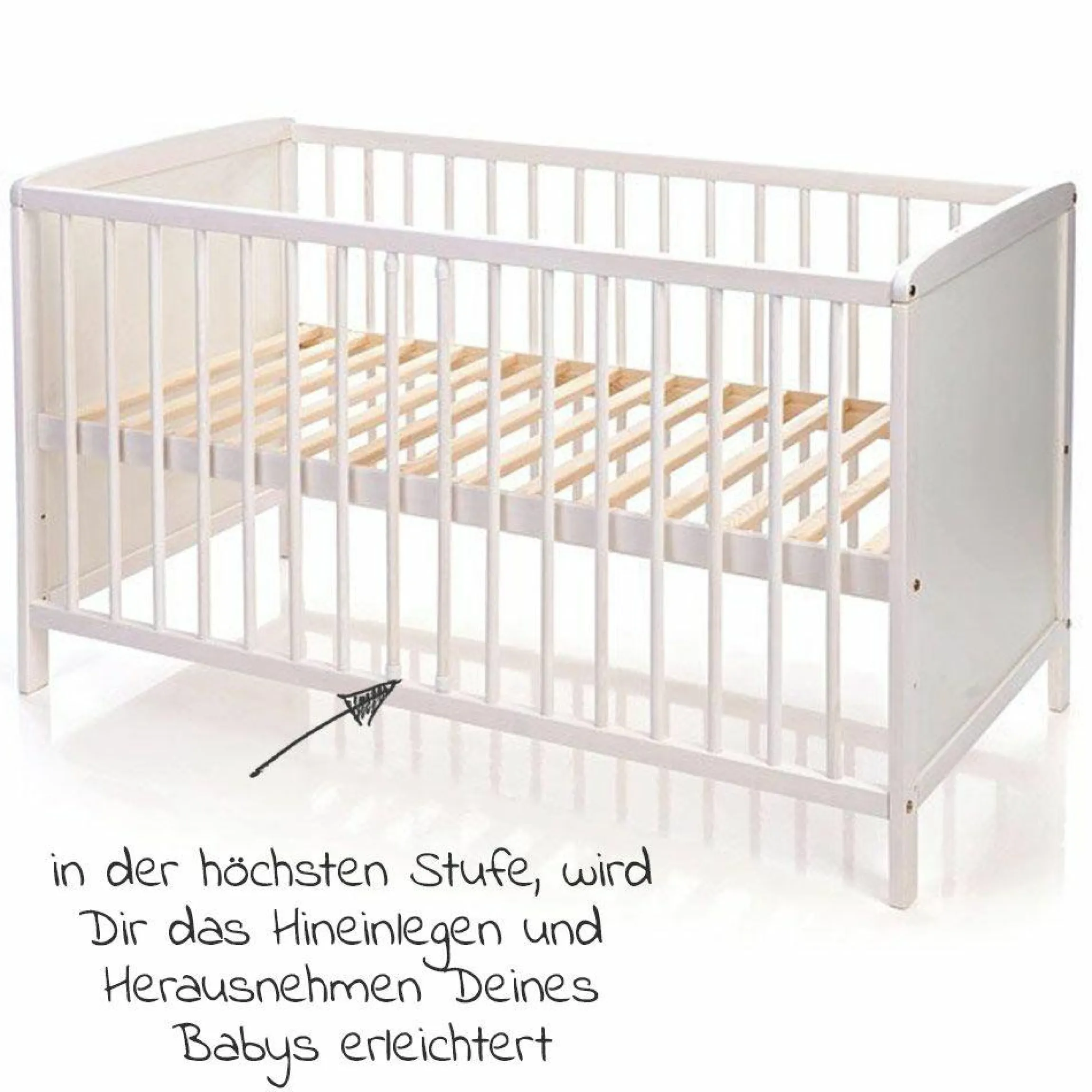 Kinderbett Sina Kiefer 60 x 120 cm - Weiß