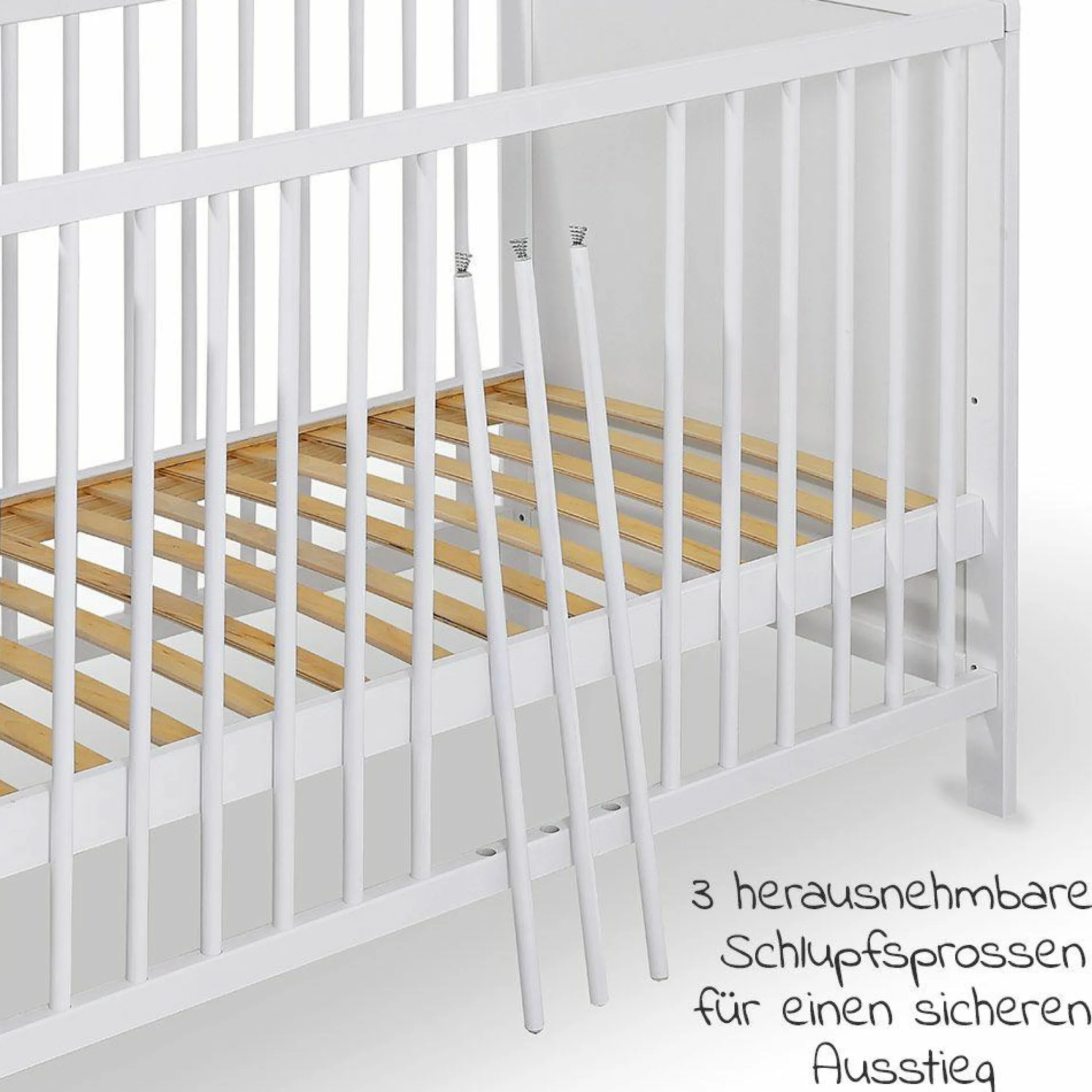 Kinderbett Sina Kiefer 60 x 120 cm - Weiß