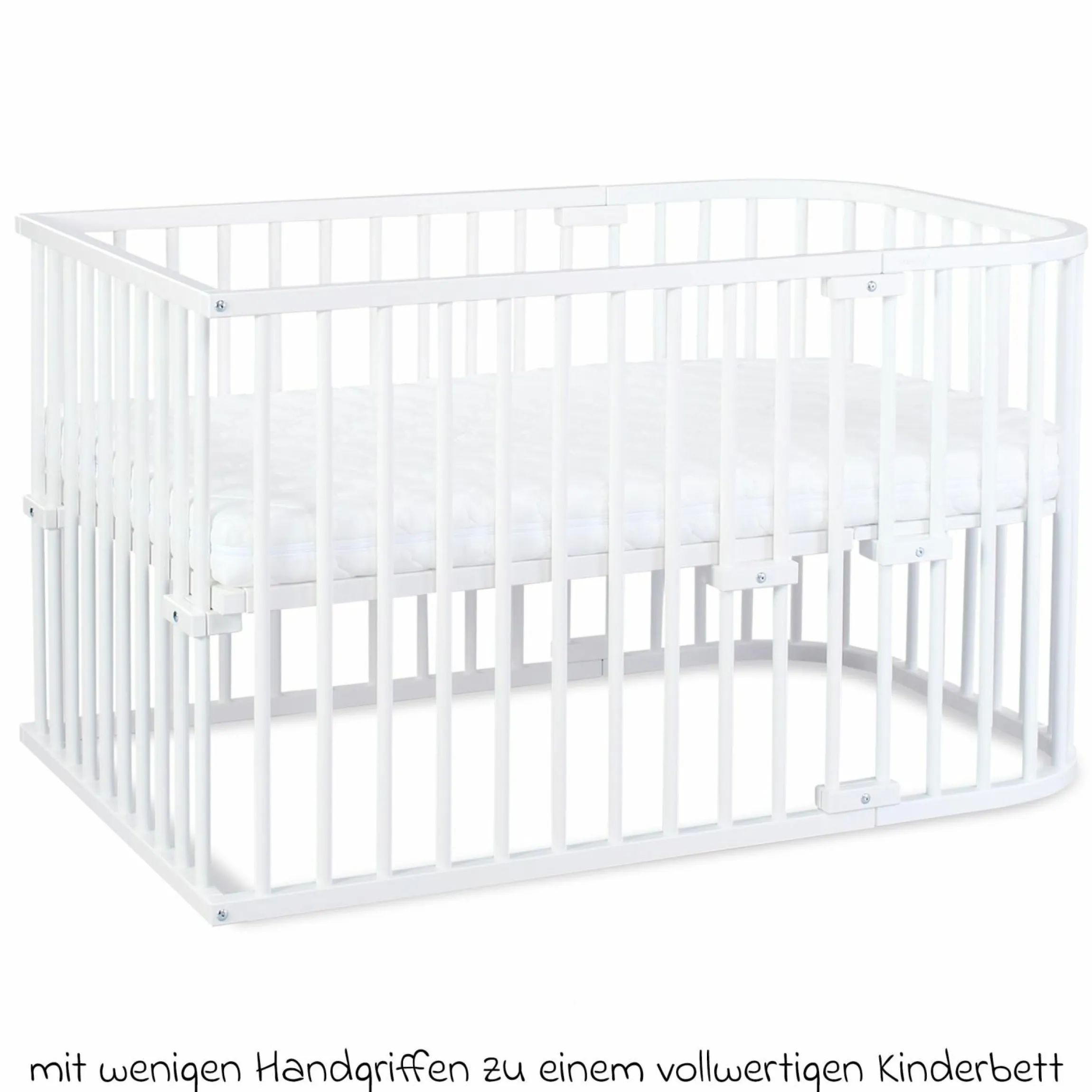 Kinderbettumbausatz für Beistellbett Maxi und Boxspring - Weiß lackiert