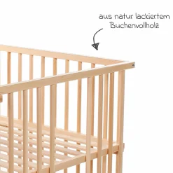 Kinderbettumbausatz für Beistellbett Maxi Comfort Plus - Natur lackiert
