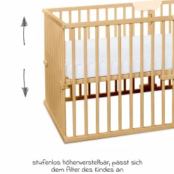 Kinderbettumbausatz für Beistellbett Maxi Comfort Plus - Natur lackiert