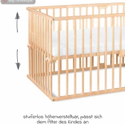 Kinderbettumbausatz für Beistellbett Maxi und Boxspring - Natur unbehandelt