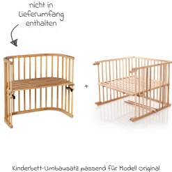 Kinderbettumbausatz für Beistellbett Original - Kernbuche geölt