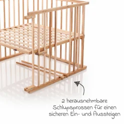 Kinderbettumbausatz für Beistellbett Original - Kernbuche geölt