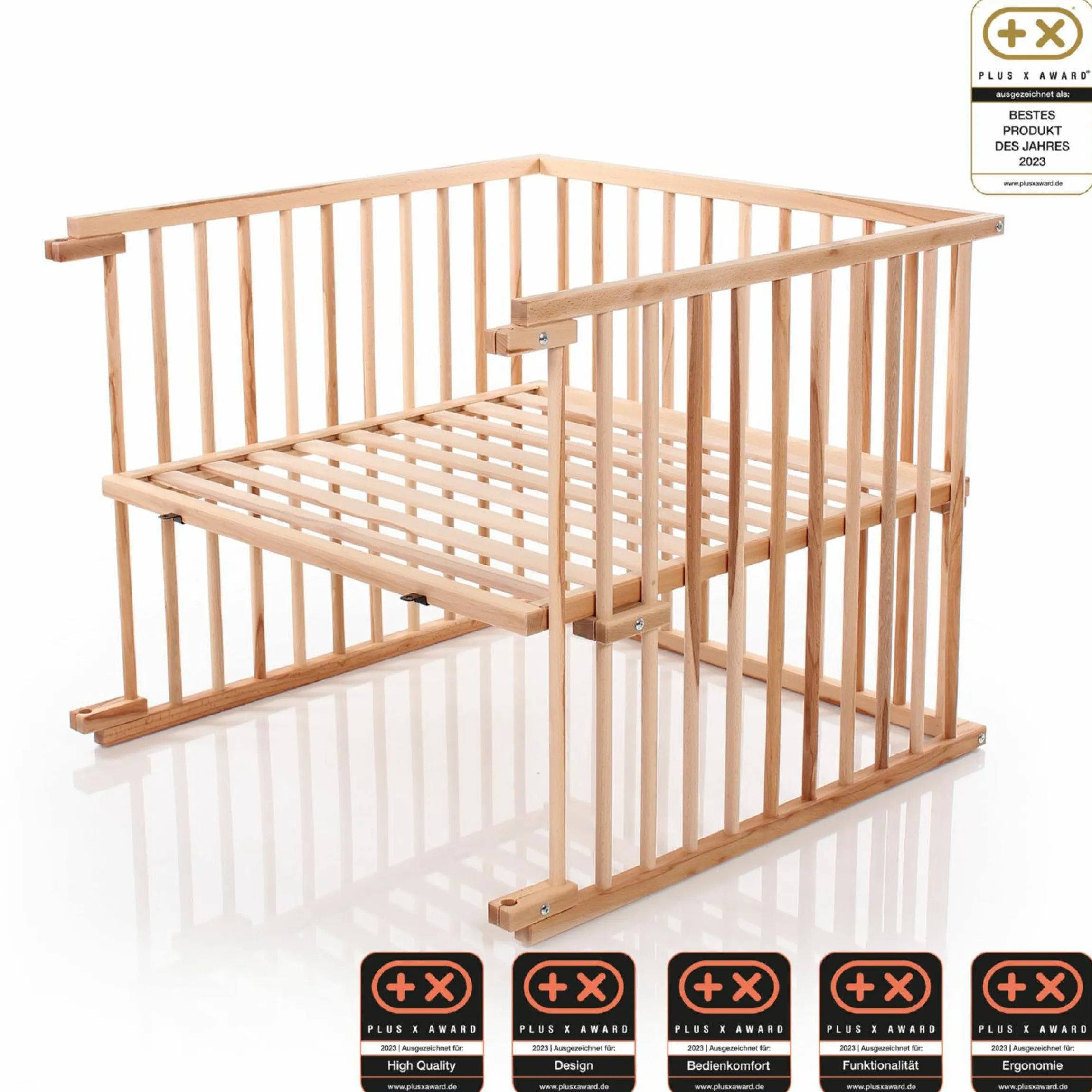 Kinderbettumbausatz für Beistellbett Original - Kernbuche geölt